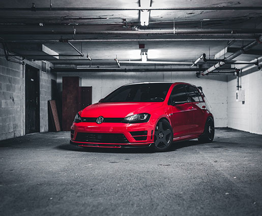 red vw in storage